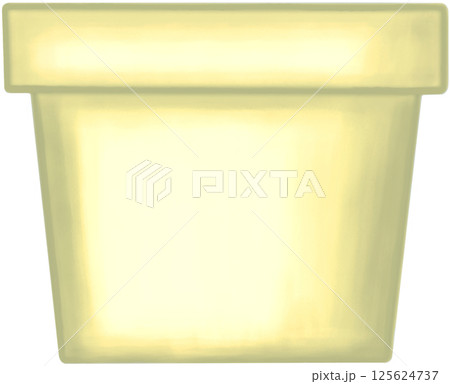 Lovely style and colors of a yellow ceramic or terracotta pot for growing plants. 125624737