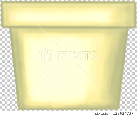 Lovely style and colors of a yellow ceramic or terracotta pot for growing plants. 125624737