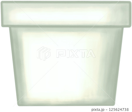 Lovely style and colors of a grey ceramic or terracotta pot for growing plants. 125624738