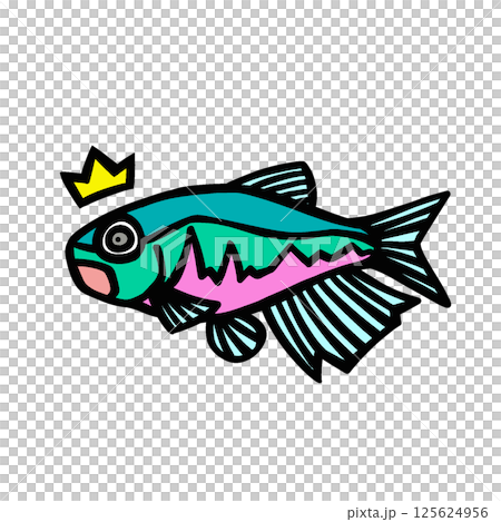 シンプルなビックリするオイカワのイラスト シンプルなビックリするオイカワのイラスト 125624956