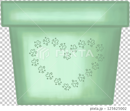Lovely style and colors with hearts pattern of green ceramic or terracotta pot for growing plants. Lovely style and colors with hearts pattern of green ceramic or terracotta pot for growing plants. 125625002