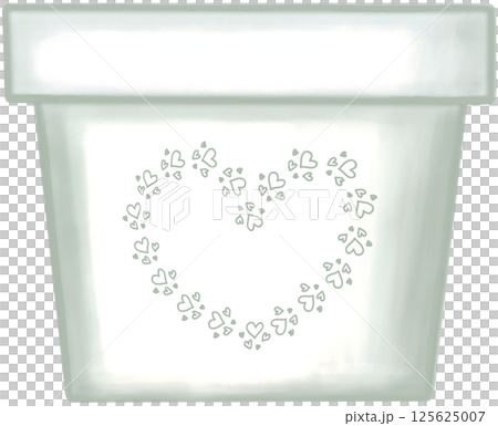 Lovely style and colors with hearts pattern of white ceramic or terracotta pot for growing plants. Lovely style and colors with hearts pattern of white ceramic or terracotta pot for growing plants. 125625007