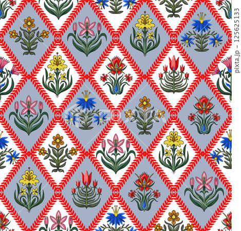 Seamless pattern with little flowers for fabric or interior design. 125625133