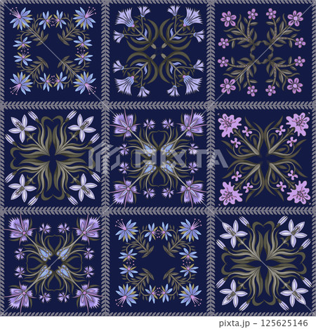 Seamless pattern with little flowers for fabric or interior design. 125625146