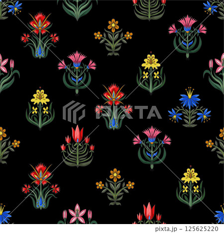 Seamless pattern with little flowers for fabric or interior design. 125625220