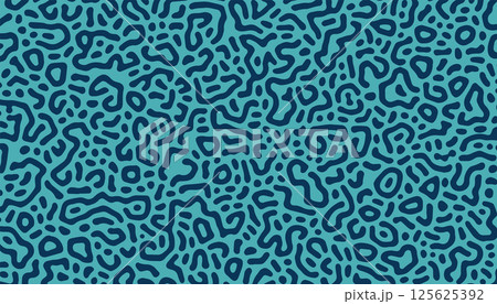 Navy blue psychedelic texture with Turing diffusion effect. 125625392