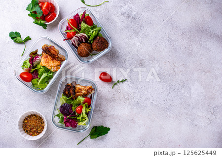 Meal prep concept. Healthy food in container. 125625449