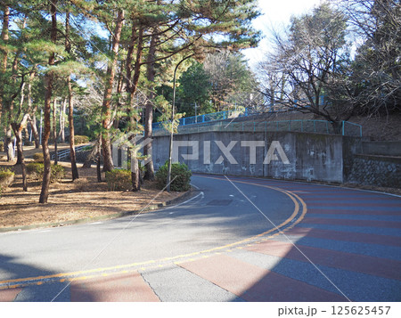 東京のカーブの続く峠道。 聖蹟桜ヶ丘。 東京のカーブの続く峠道。 聖蹟桜ヶ丘。 125625457