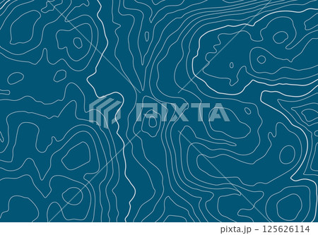 Topographic map background with altitude lines. Abstract terrain topography with elevation levels of the relief 125626114