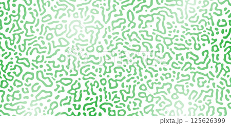 Vector Generative algorithm psychedelic green background. Reaction-diffusion or turing pattern formation. Organic lines in memphis. Unique texture of homogeneous, uniform state in biological organisms 125626399
