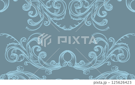 Vector seamless antique pattern with baroque ornate ornament 125626423
