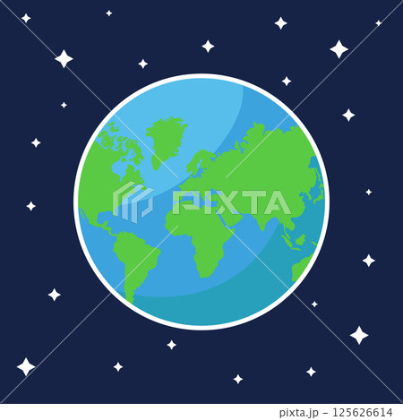 Earth on the space background with stars. Earth on the space background with stars. 125626614
