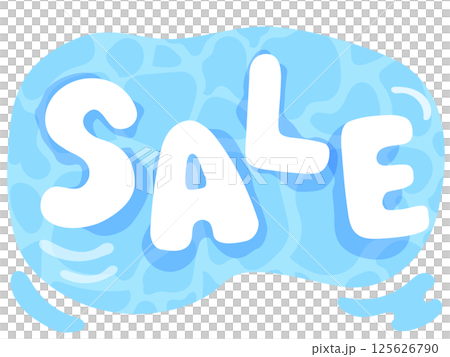 プカプカとプールに浮かぶSALEの文字 プカプカとプールに浮かぶSALEの文字 125626790
