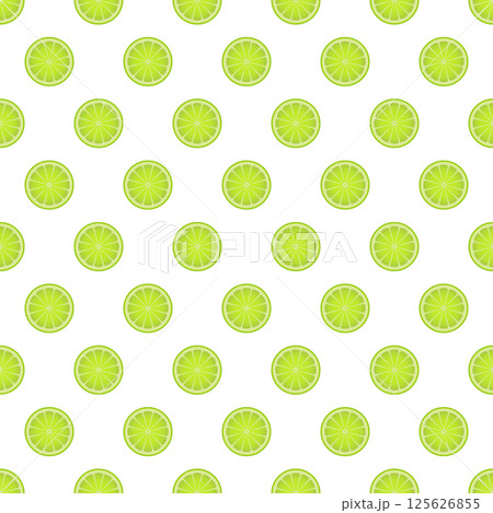 Seamless pattern with slices and whole limes. 125626855