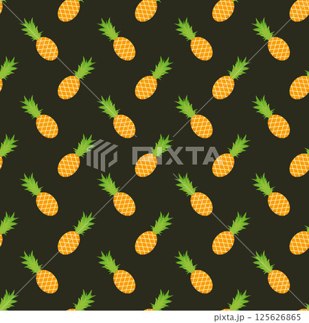 Pineapple and hearts seamless pattern background. 125626865