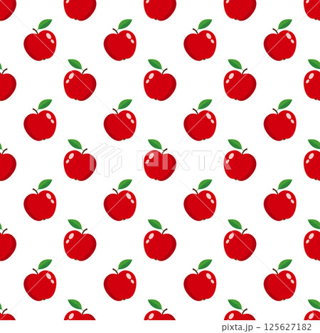 Seamless pattern red apples on white. 125627182