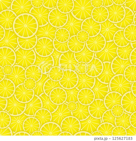 Lemon seamless pattern slices of ripe yellow lemons. Lemon seamless pattern slices of ripe yellow lemons. 125627183
