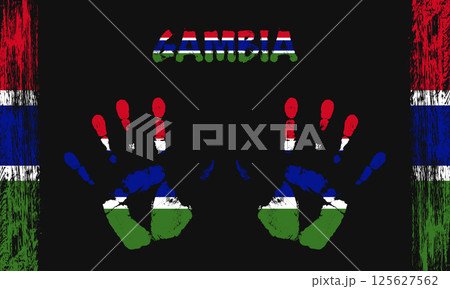 Vector flag of Gambia with a palm Vector flag of Gambia with a palm 125627562