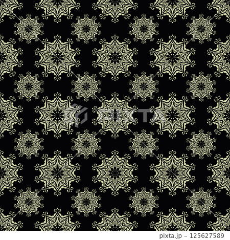 Seamless decorative floral damask wallpaper pattern. Seamless decorative floral damask wallpaper pattern. 125627589
