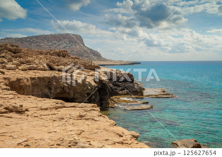 Rocky sea shore. Nature Cyprus 125627654