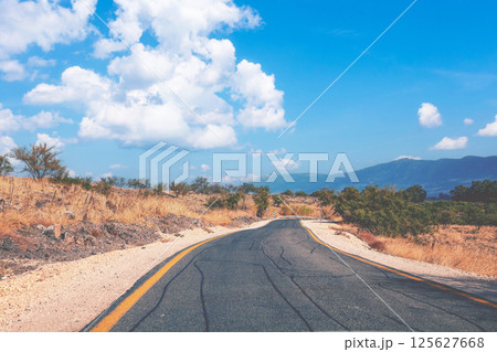 Mountain road. Golan heights, North Israel Mountain road. Golan heights, North Israel 125627668