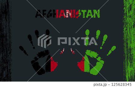 Vector flag of Afghanistan with a palm 125628345