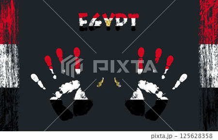 Vector flag of Egypt with a palm Vector flag of Egypt with a palm 125628358