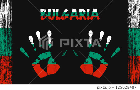 Vector flag of Bulgaria with a palm 125628487