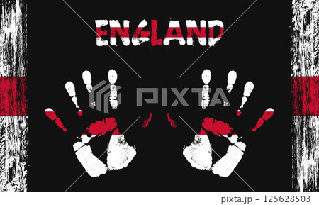 Vector flag of England with a palm 125628503