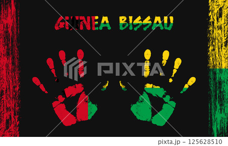 Vector flag of Guinea Bissau with a palm Vector flag of Guinea Bissau with a palm 125628510
