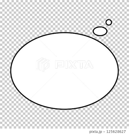 シンプルな吹き出しのイラスト 横長 楕円形 シンプルな吹き出しのイラスト 横長 楕円形 125628627