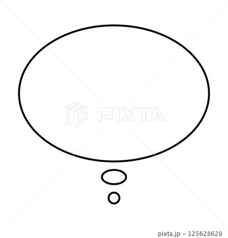 シンプルな吹き出しのイラスト　横長　楕円形 125628628