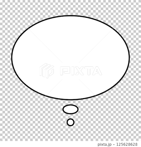 シンプルな吹き出しのイラスト　横長　楕円形 125628628
