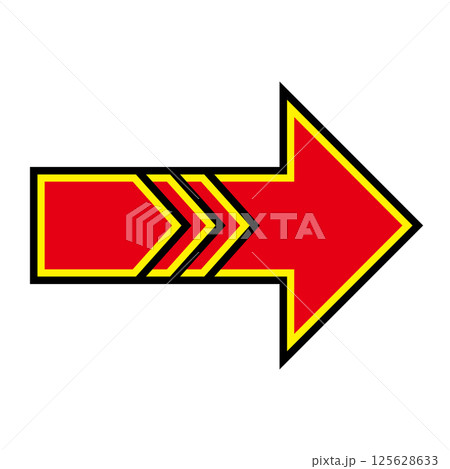 シンプルな赤い矢印 白背景 シンプルな赤い矢印 白背景 125628633