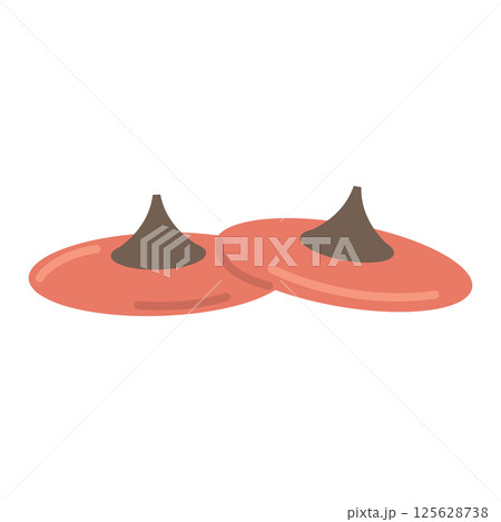 Cymbals flat cartoon icon. Vector 125628738