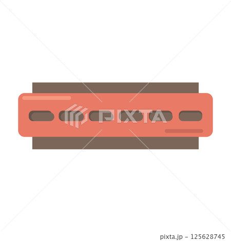 Simple harmonica flat icon. Vector 125628745
