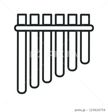 Pan flute outline icon. Vector Pan flute outline icon. Vector 125628759