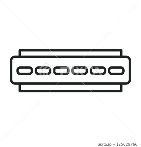 Harmonica line icon. Vector 125628766