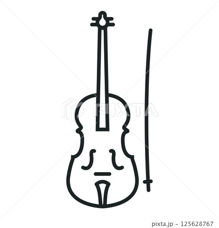 Violin with bow icon. Vector 125628767