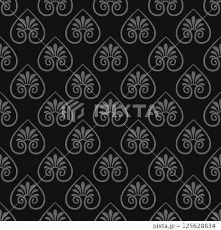 Seamless decorative floral damask wallpaper pattern. 125628834