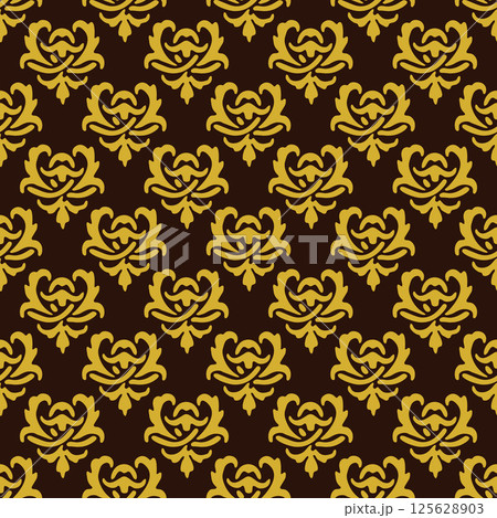 Floral pattern wallpaper baroque, damask. 125628903