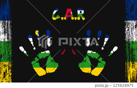 Vector flag of C.A.R with a palm Vector flag of C.A.R with a palm 125628975