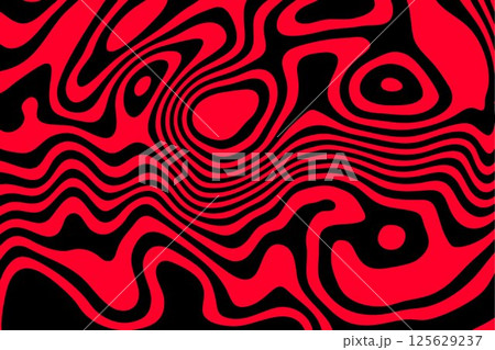 Red curved line stripe moving wave on black background. Eps 10 125629237