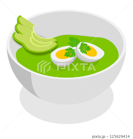 3D Isometric Flat Illustration of Healthy Plate. Item 2 3D Isometric Flat Illustration of Healthy Plate. Item 2 125629414