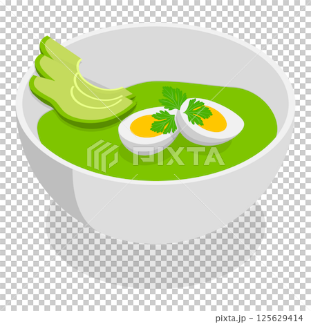 3D Isometric Flat  Illustration of Healthy Plate. Item 2 125629414