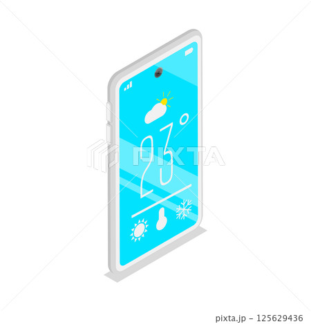 3D Isometric Flat  Set of Smart Home Heating And Cooling. Item 2 125629436