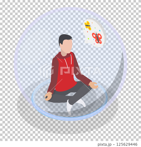 3D Isometric Flat Illustration of Introverts. Item 1 3D Isometric Flat Illustration of Introverts. Item 1 125629446