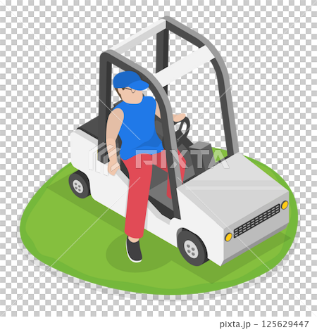 3D Isometric Flat Illustration of Golfers. Item 1 3D Isometric Flat Illustration of Golfers. Item 1 125629447