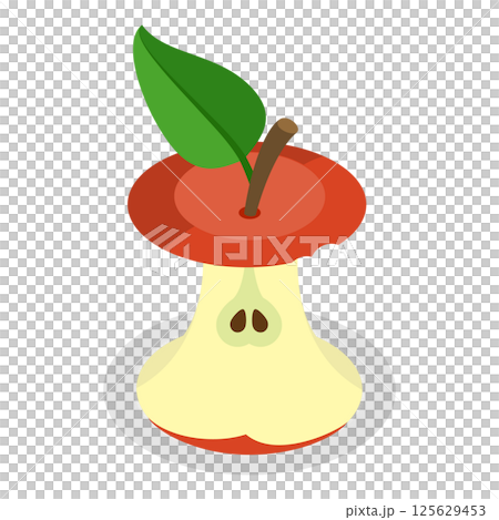 3D Isometric Flat  Set of Bitten Apple. Item 4 125629453