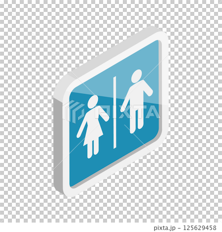 3D Isometric Flat  Set of Restroom Signs. Item 8 125629458